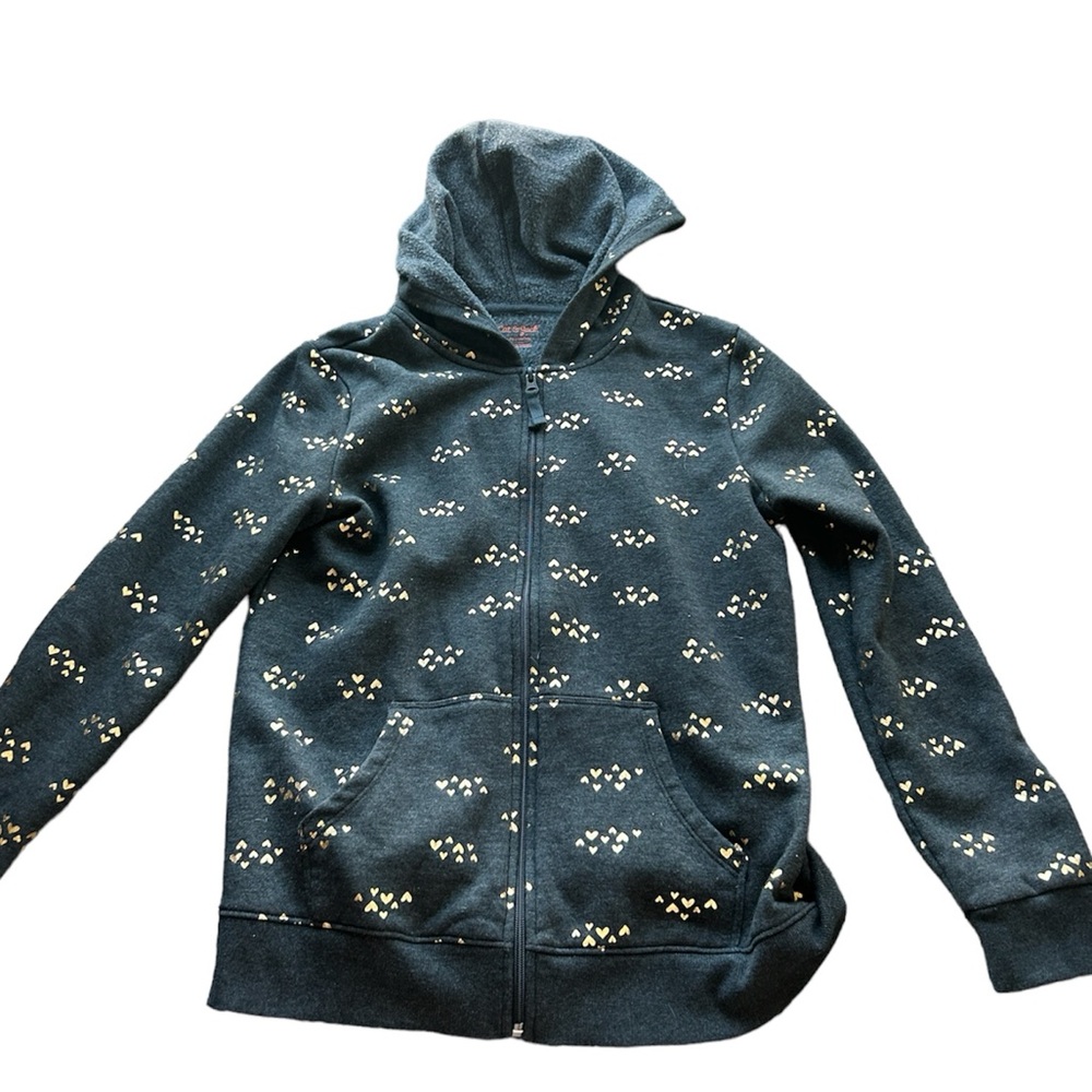 Cat & Jack zip up heart sweatshirt